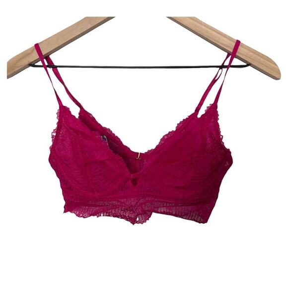 Free People Size XS Sexy Lace Alyssa Underwire Bra In Fuschia Fantastic Pink - Picture 7 of 11